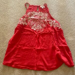 Orange Floral Blouse